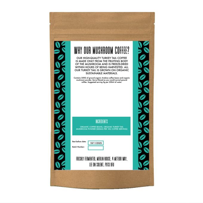 Organic Turkey Tail Mushroom Coffee | Grown in the UK | (250g)