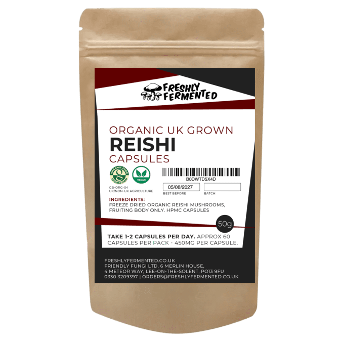 Organic Reishi Mushroom Capsules | Grown in the UK | 450MG