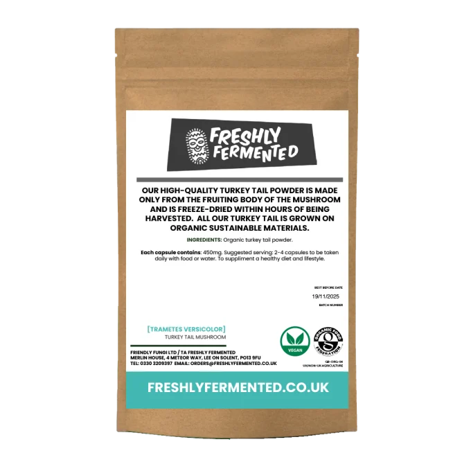 Organic Turkey Tail Mushroom Capsules | Grown in the UK | 450MG