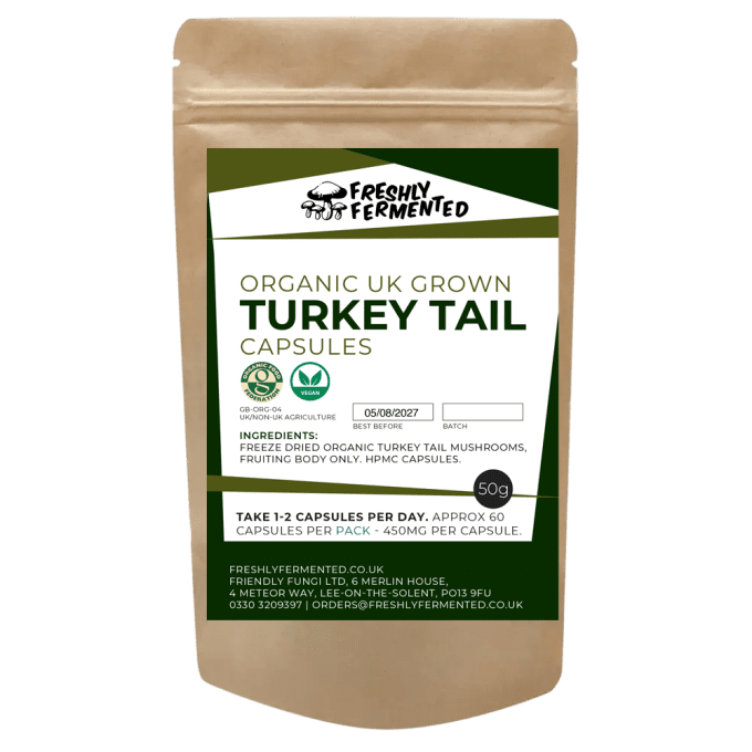 Organic Turkey Tail Mushroom Capsules | Grown in the UK | 450MG