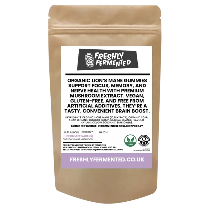 Organic Lion's Mane Gummies | Grown in the EU | 1000mg | 60 Gummies