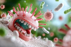 Image of bad gut bacteria reacting to kefir.